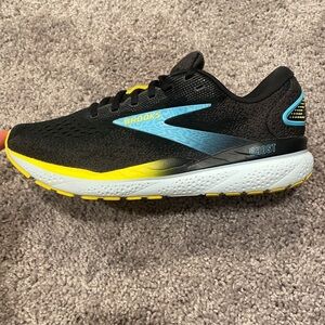 Brooks Ghost 16 Men’s Size 9 D Med Running Shoes Black Blue 1104181D029